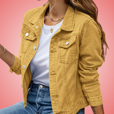 Isabela | Chaqueta de jeans con cuello clásico