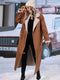 Elegante cappotto invernale plus-size - pelliccia sintetica, poliestere, elasticizzato