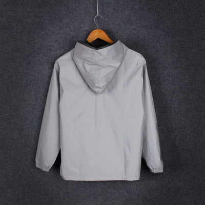 Chaqueta cortavientos impermeable reflectante con capucha para hombre