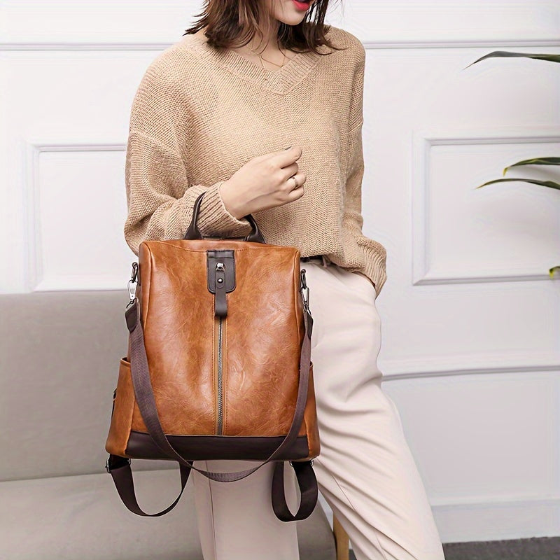 Sac à dos pour femme en cuir PU vegan au design sûr