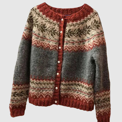 Cardigan de mujer nórdica caliente - esquema de islas justas