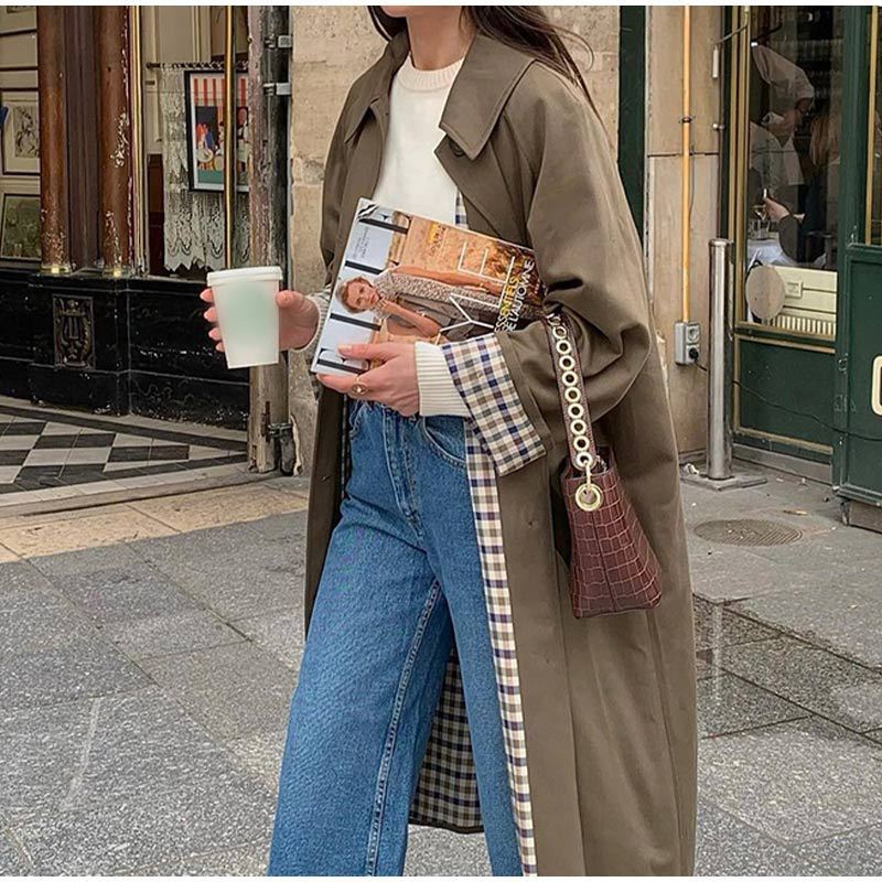 Trench lungo ed elegante da donna - Khaki