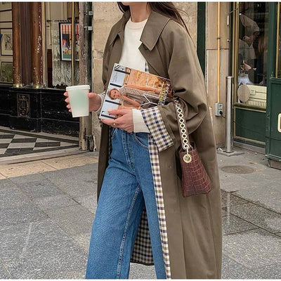 Trench lungo ed elegante da donna - Khaki