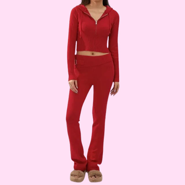 Accogliente set da donna con cappuccio