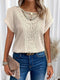 Leora - Top en dentelle à encolure ronde