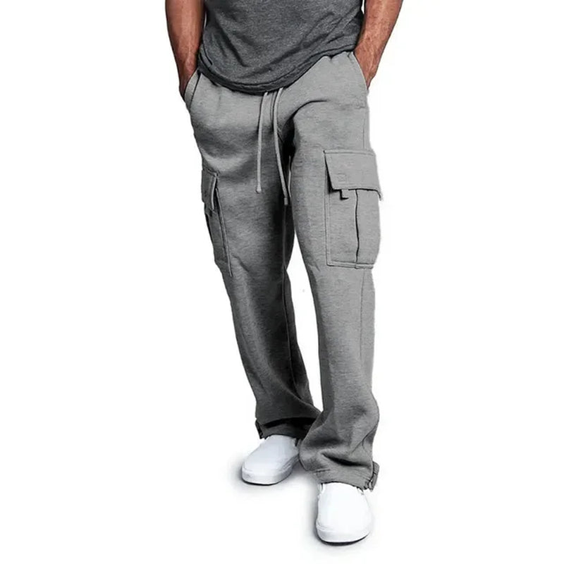 Pantaloni da jogging cargo in pile ultra confortevoli da uomo