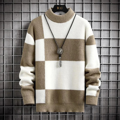 Suéter cálido de invierno con cuello redondo para hombre | Mangas largas