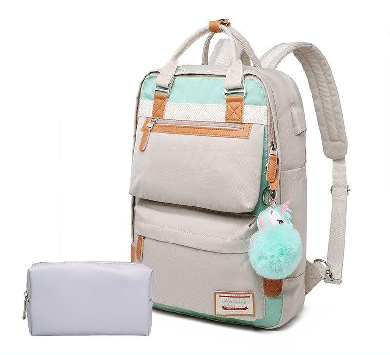 Elegante zaino impermeabile da donna con scomparto per laptop da 15,6 pollici