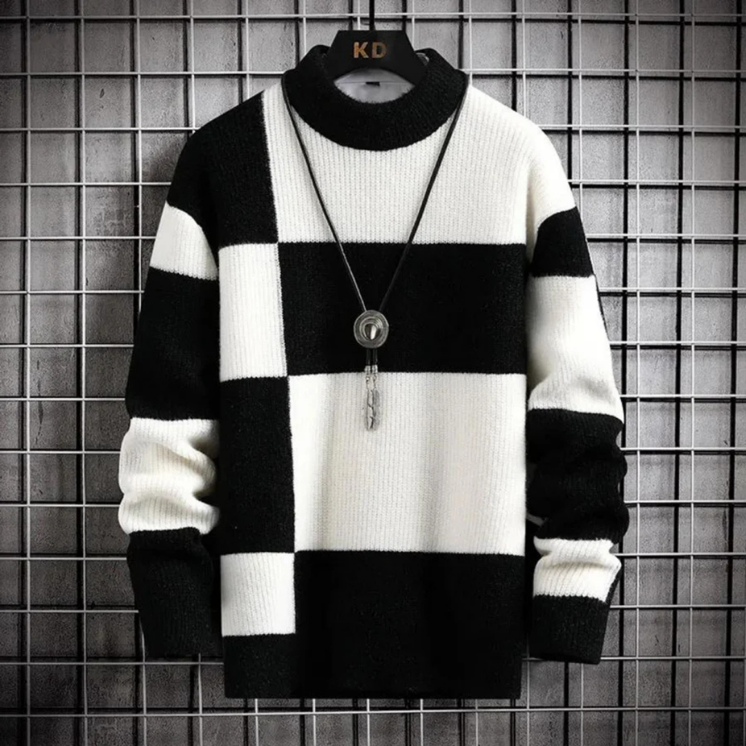 Suéter cálido de invierno con cuello redondo para hombre | Mangas largas