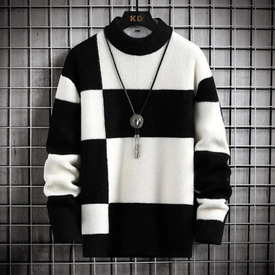Suéter cálido de invierno con cuello redondo para hombre | Mangas largas