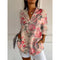 Blusa floral con botones para mujeres