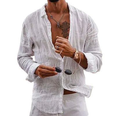 Camisa de lino cómoda para hombre