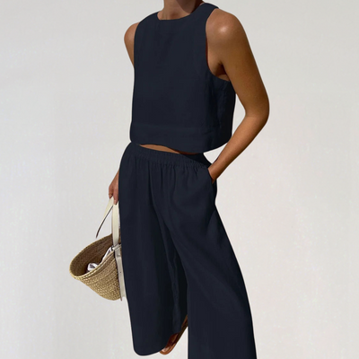 Ensemble de vêtements d'intérieur en lin pour femme pour l'été