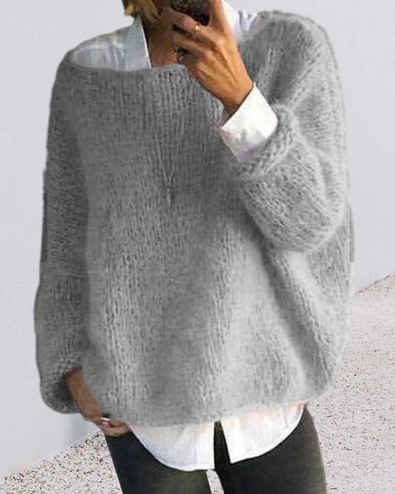 Maglione classico off-shoulder da donna in maglia