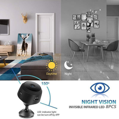 MiniVision | 1080p Magnetic WiFi Mini Camera - Telecamera di sicurezza HD portatile con visione notturna