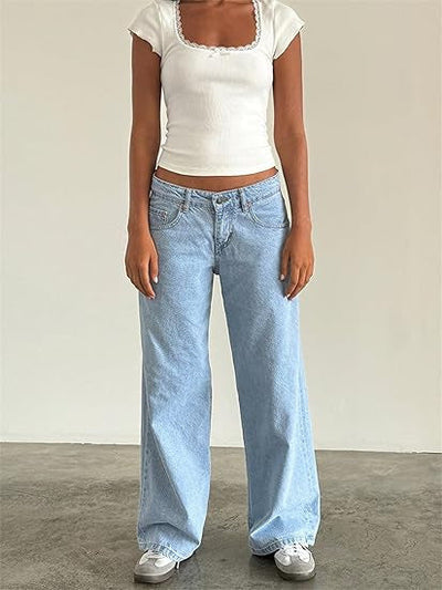 Jasmine - Pantalon large en jean pour femme
