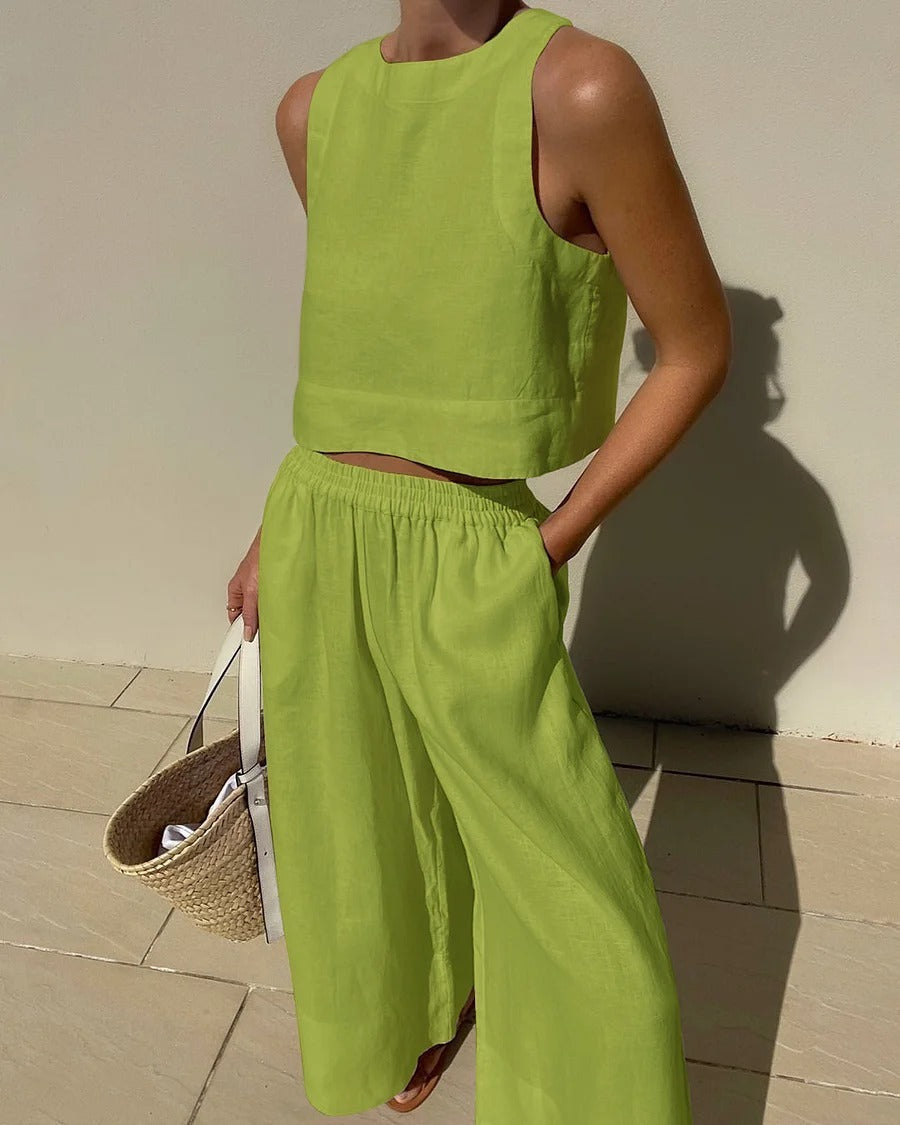 Heather - Ensemble sans manches avec pantalon pour femme