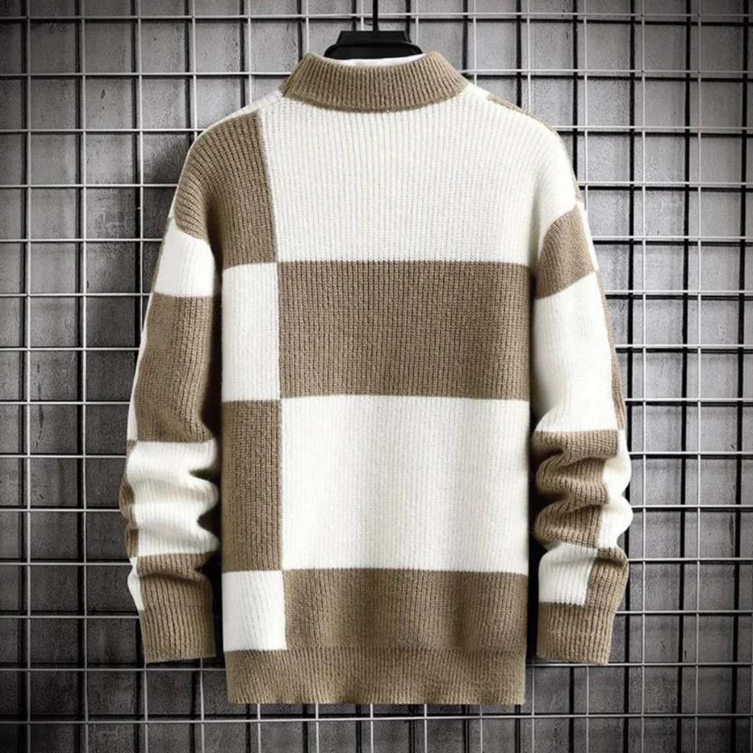 Suéter cálido de invierno con cuello redondo para hombre | Mangas largas