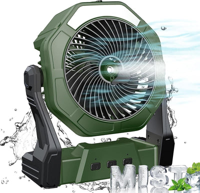Ventilador nebulizador portátil de 8 pulgadas con batería recargable de 10 000 mAh