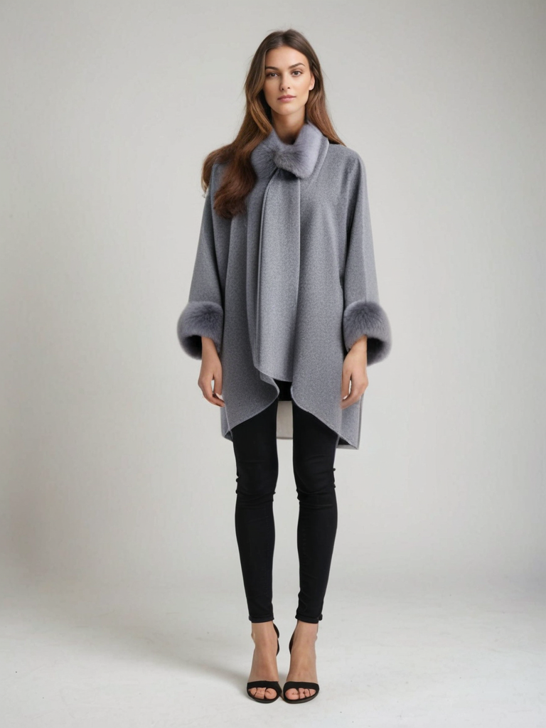 Cappotto donna in lana larga - Elegante e caldo per l'inverno
