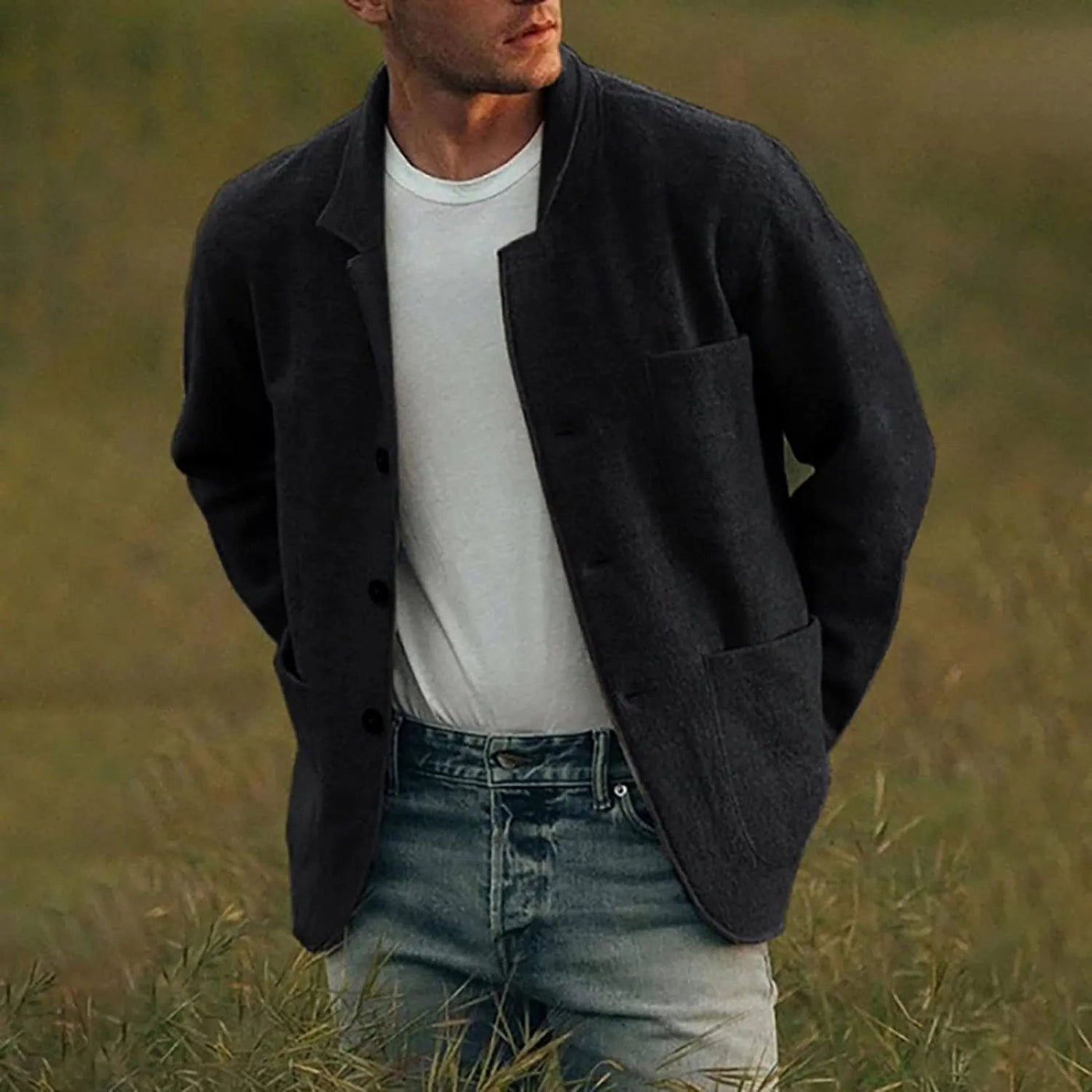 Blazer casual elegante para hombre, perfecto para todas las estaciones.