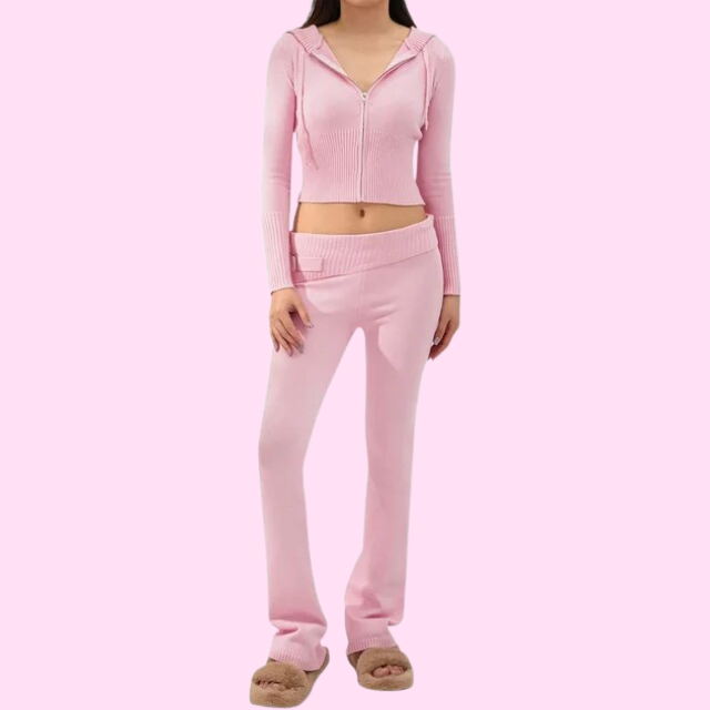 Accogliente set da donna con cappuccio