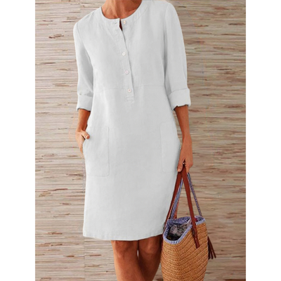Abito di lino al ginocchio | Semplicità ed eleganza | Stile confortevole