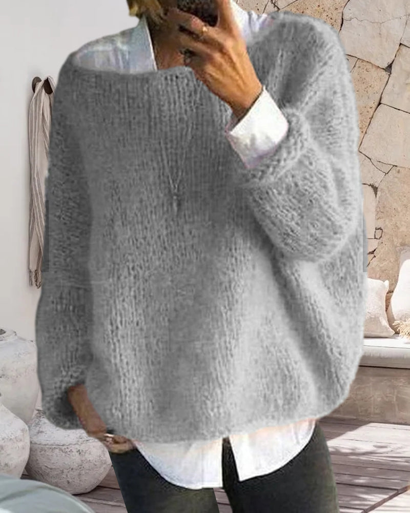 Maglione classico off-shoulder da donna in maglia