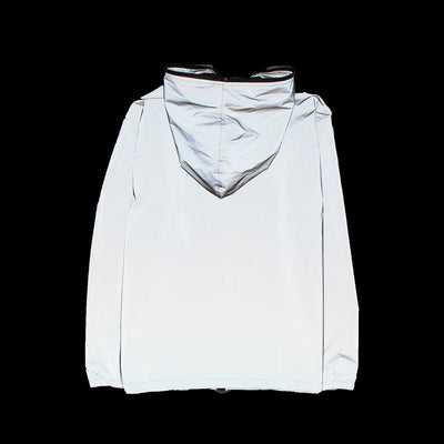 Chaqueta cortavientos impermeable reflectante con capucha para hombre