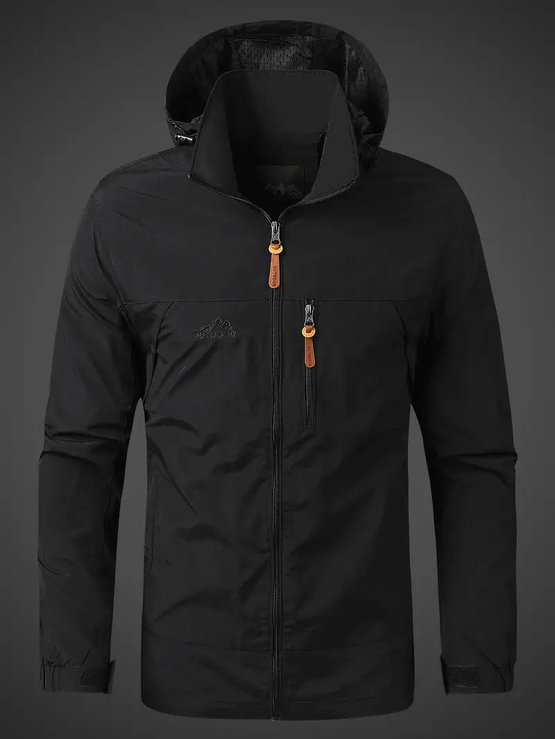 Chaqueta anti -pastas para hombres impermeables con capucha y bolsillos para uso externo