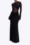 Gillian - Elegante vestido largo para mujer en malla transparente con diseño transparente