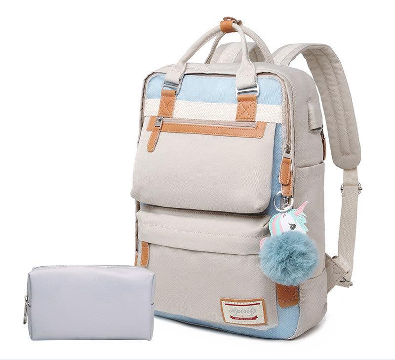 Elegante zaino impermeabile da donna con scomparto per laptop da 15,6 pollici