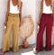 Carly - Pantalon taille haute, jambes larges et manches longues