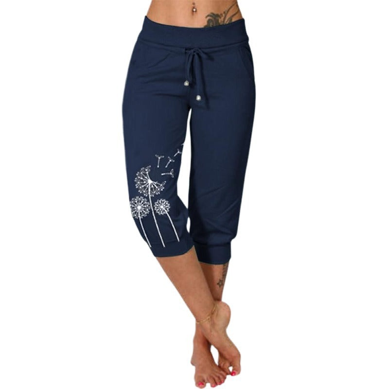 Megan - Pantalon large taille haute décontracté à la mode Pantalon court taille haute