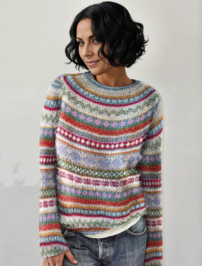 Maglia chic a maniche lunghe con stampa