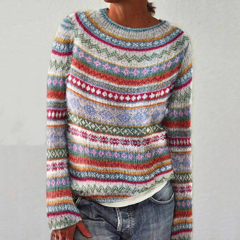 Maglia chic a maniche lunghe con stampa