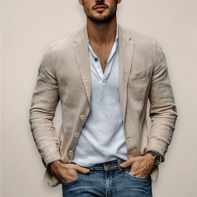 Blazer de lino para hombre: ligero, cómodo y elegante para el verano.