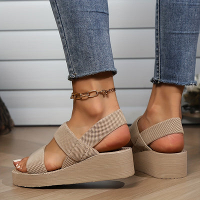 Sandalias de mujer elegantes y cómodas - Sandalias de verano con plataforma, suela gruesa y punta redonda
