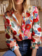 Chemisier Vienna pour femme, élégant motif floral rouge, coupe estivale féminine