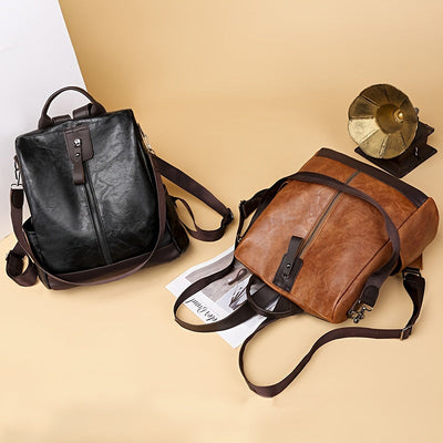 Sac à dos pour femme en cuir PU vegan au design sûr