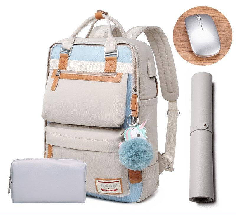 Elegante zaino impermeabile da donna con scomparto per laptop da 15,6 pollici