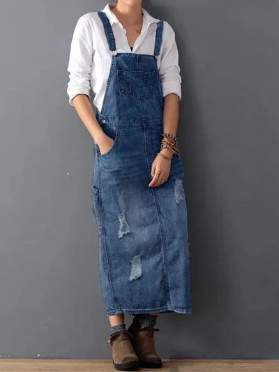 SEVERINE | Robe trench fendue en jean - intemporelle et robuste