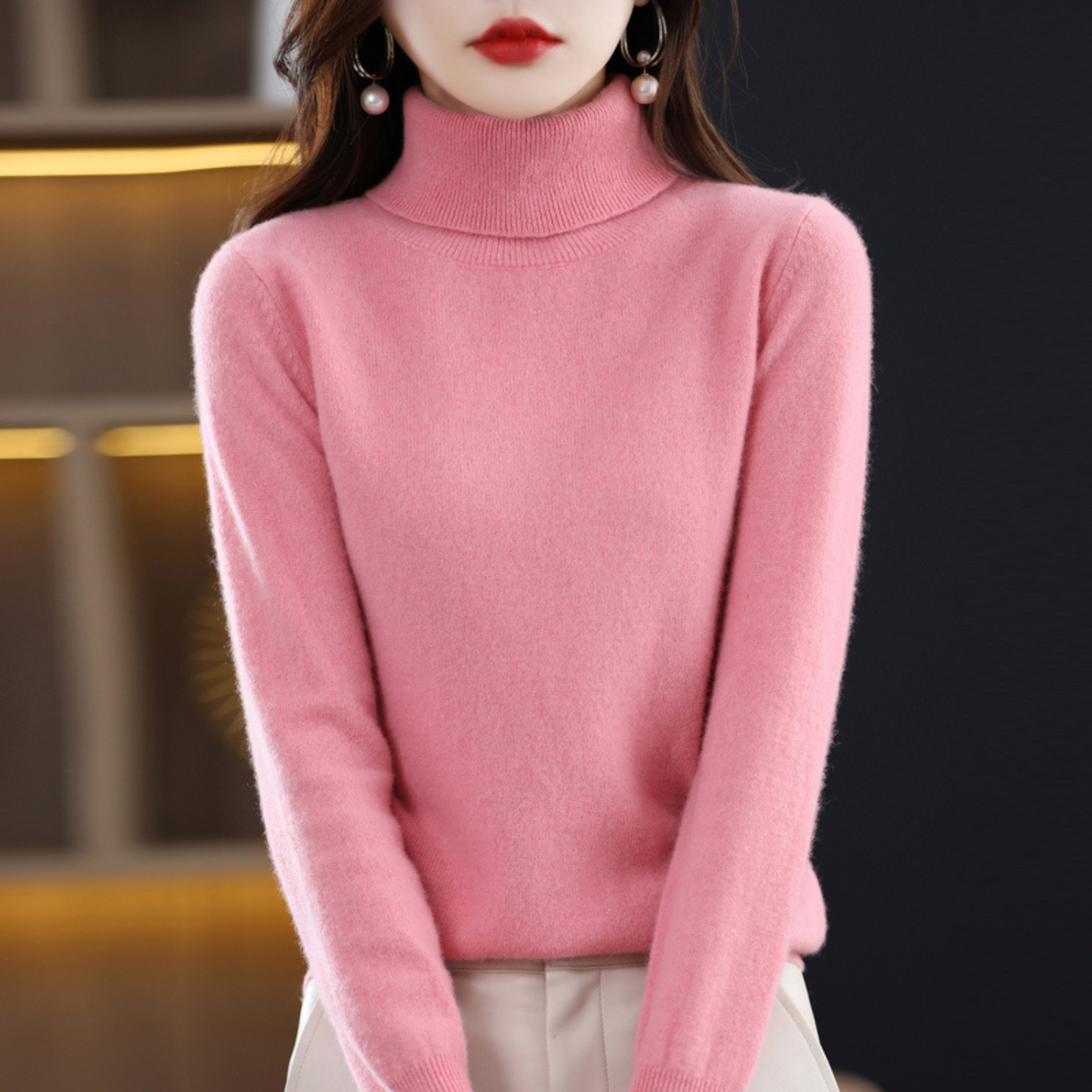 Maglia dolcevita da donna in cashmere di lusso - Elena