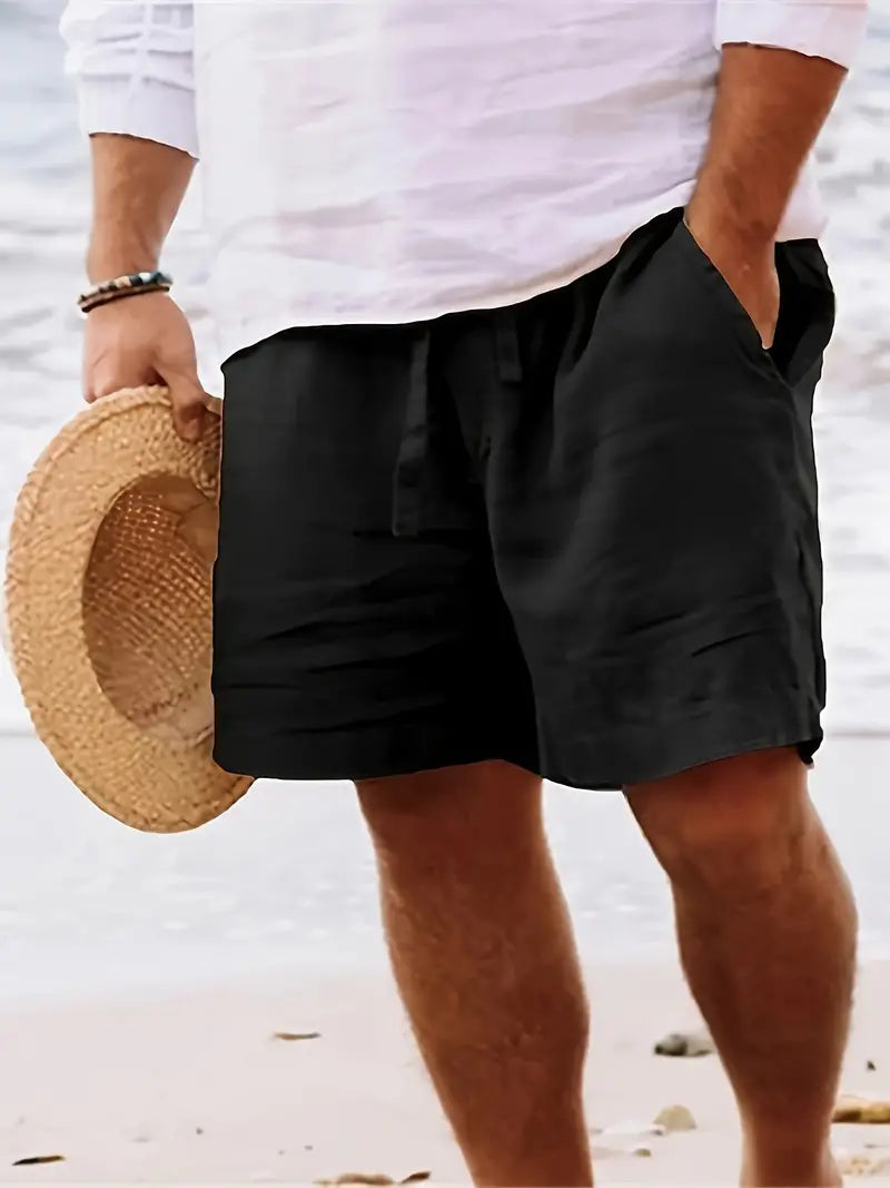 Short décontracté en lin pour homme