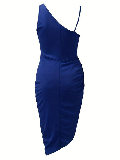 Opaline - Elegante y glamoroso vestido asimétrico para mujer.