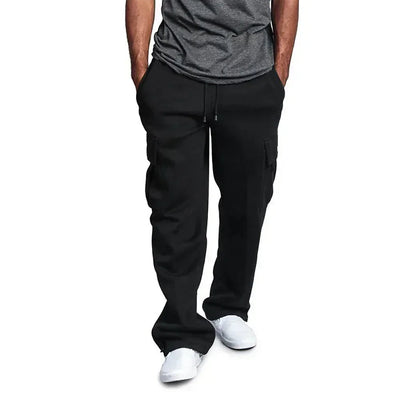 Pantaloni da jogging cargo in pile ultra confortevoli da uomo
