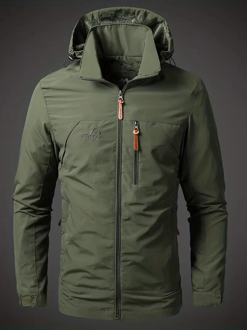 Chaqueta anti -pastas para hombres impermeables con capucha y bolsillos para uso externo