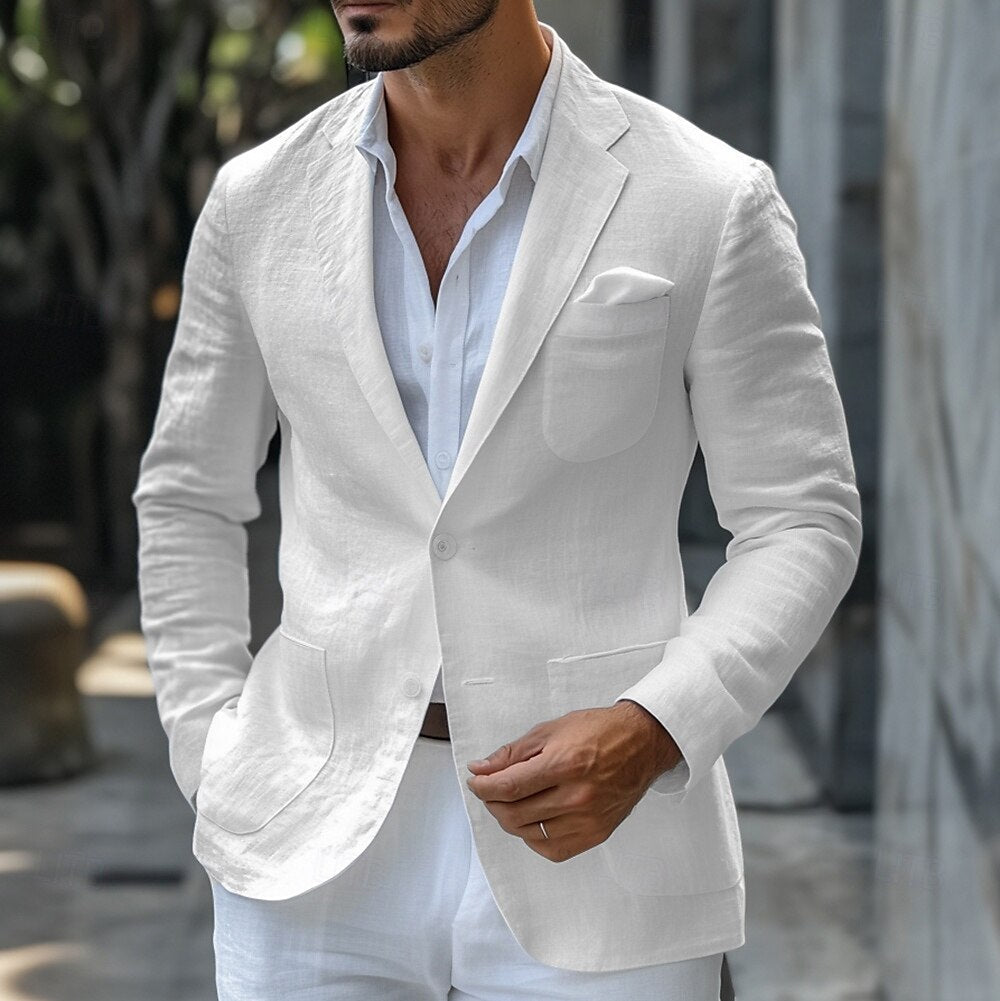 Blazer de lino de verano para hombre - Corte entallado ligero
