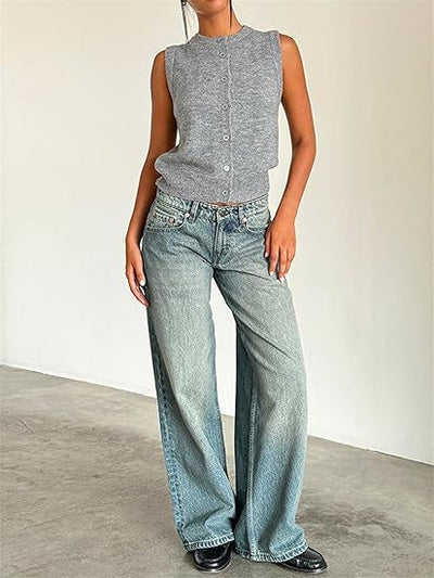 Jasmine - Pantalon large en jean pour femme