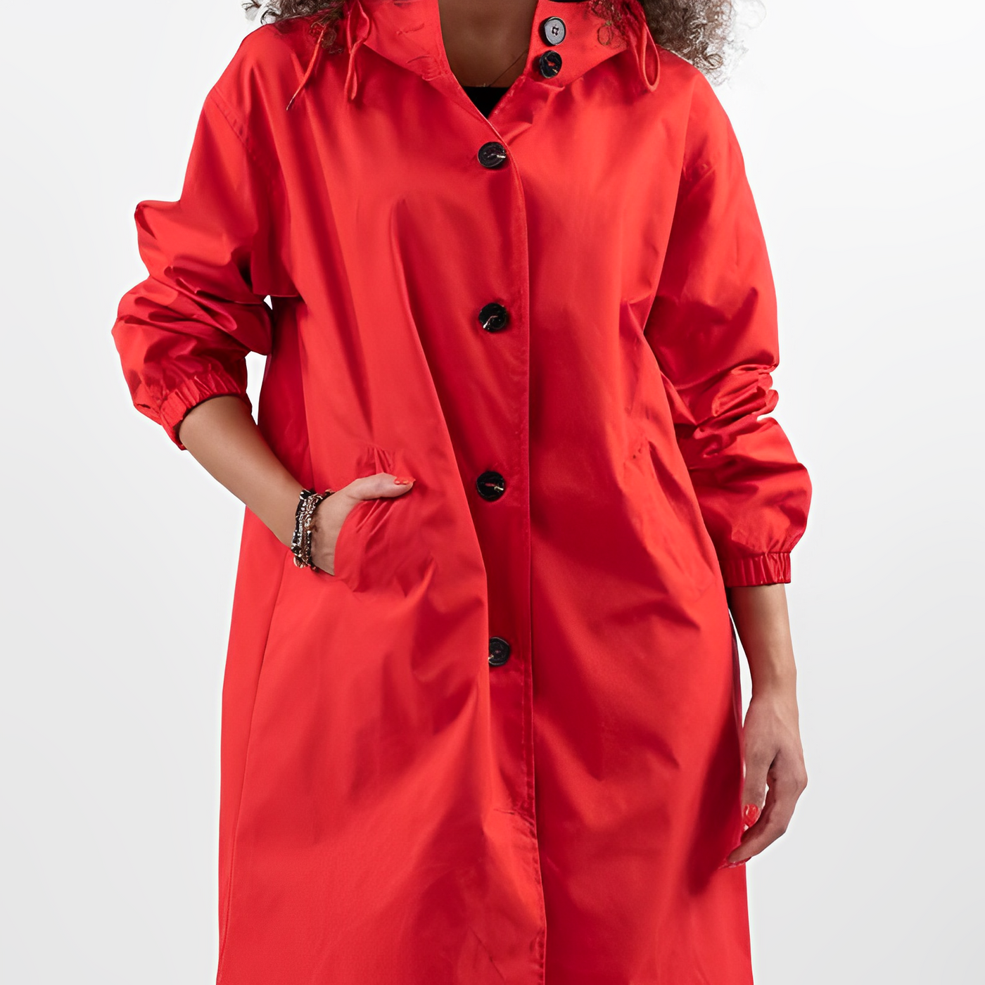 Classico mackintosh impermeabile con cappuccio da donna